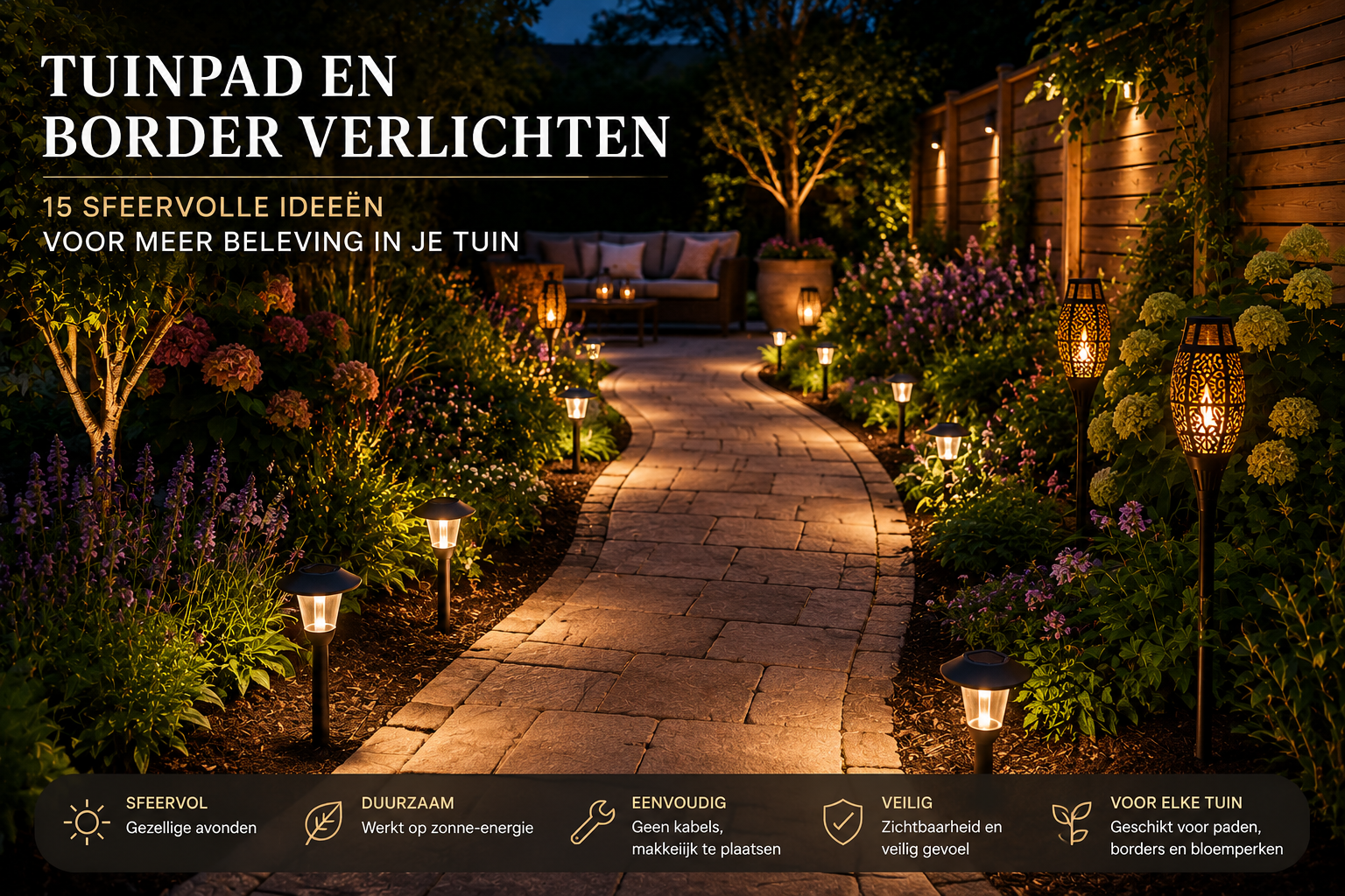 Tuinpad en Border Verlichten: 15 Sfeervolle Ideeën Met Solar Verlichting