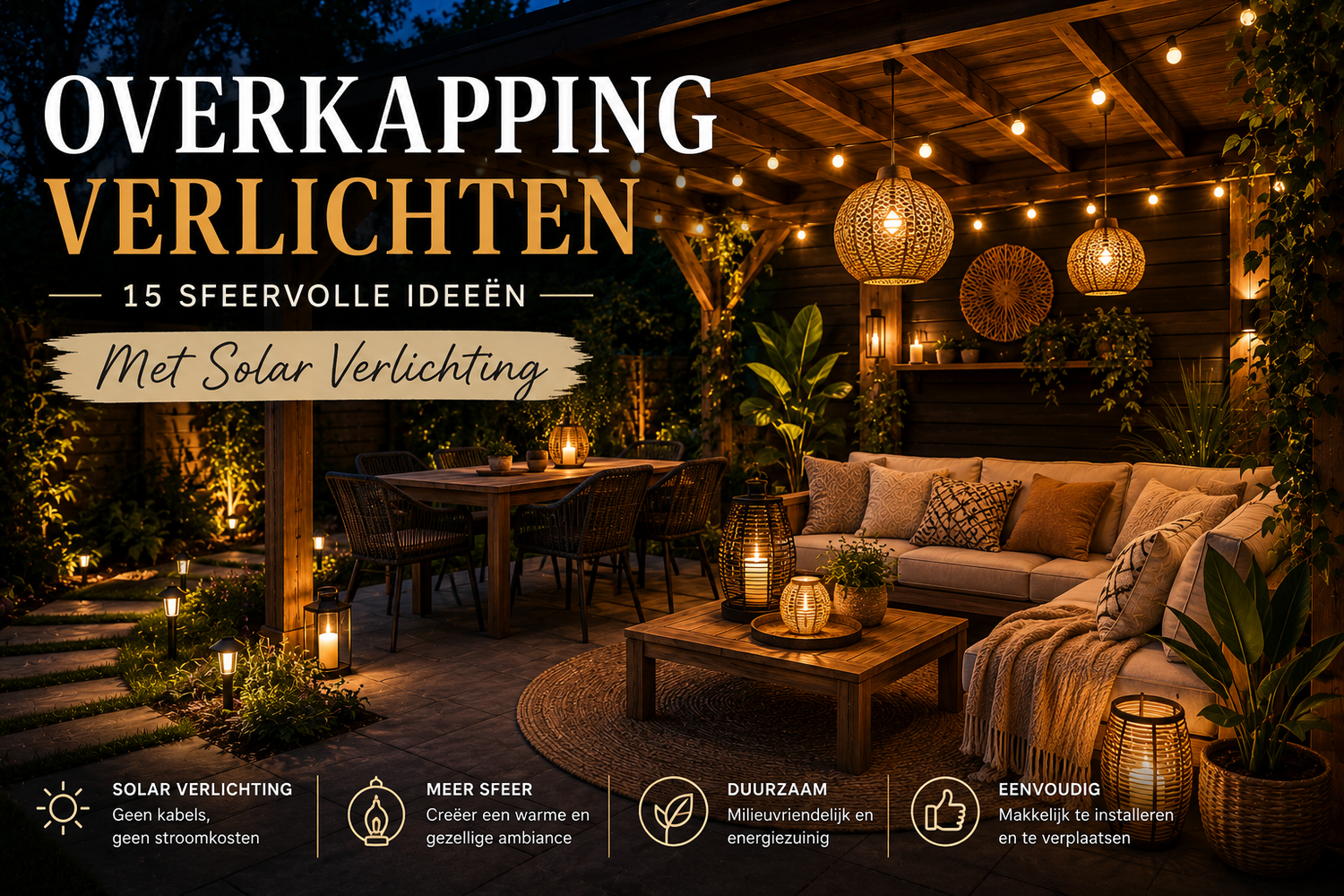 Overkapping Verlichten: 15 Sfeervolle Ideeën Met Solar Verlichting