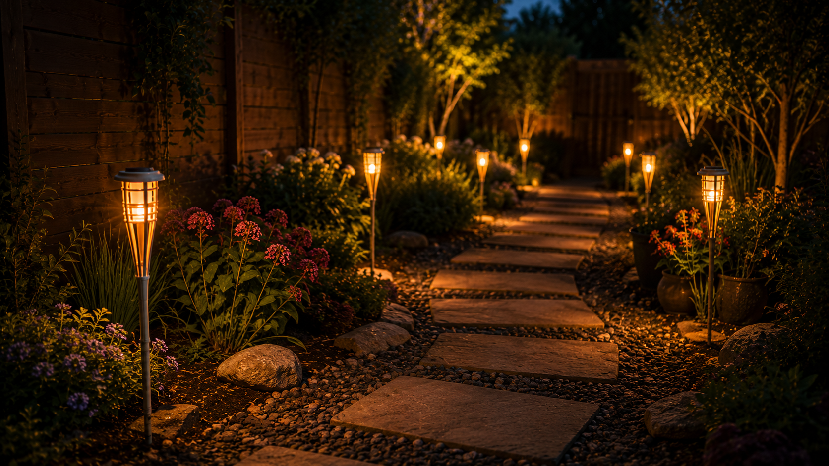 Tuinpad verlichten