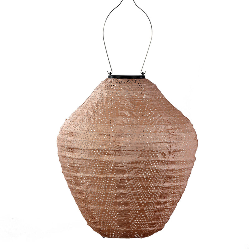 Lanterne Solaire Jarre - Ikat Rose - 30 cm
