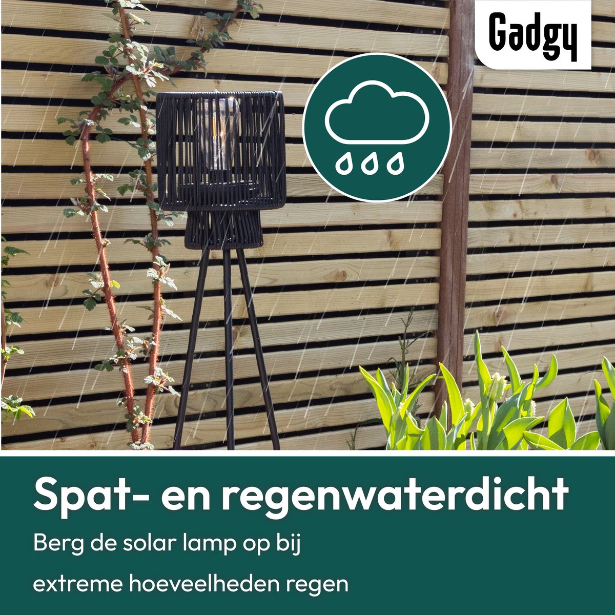 Solar Staande Lamp Driepoot – Zwart – 103 cm