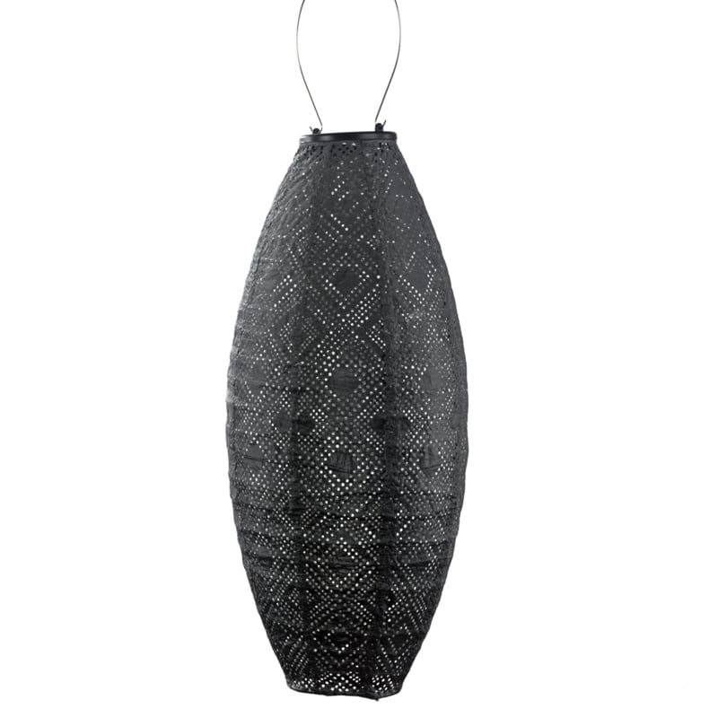 Solar Lampion Long Oval - Mosaic Dark Grey - 20 cm