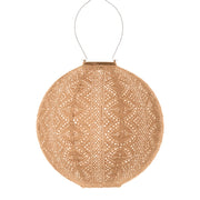 Lanterne Solaire Ronde - Dentelle Abricot - 30 cm