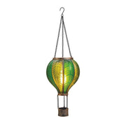 Solar-Heißluftballon mit Flammen-Effekt 20 LED – Grün 45 cm