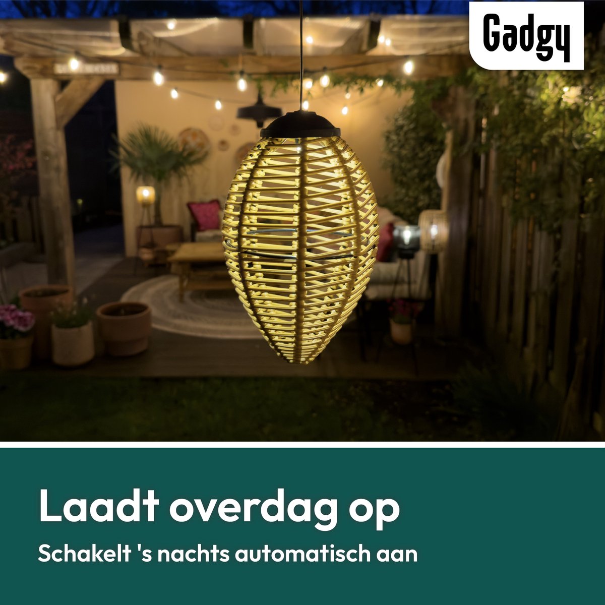 Solar-Hängelampen Rattan – 2er-Set
