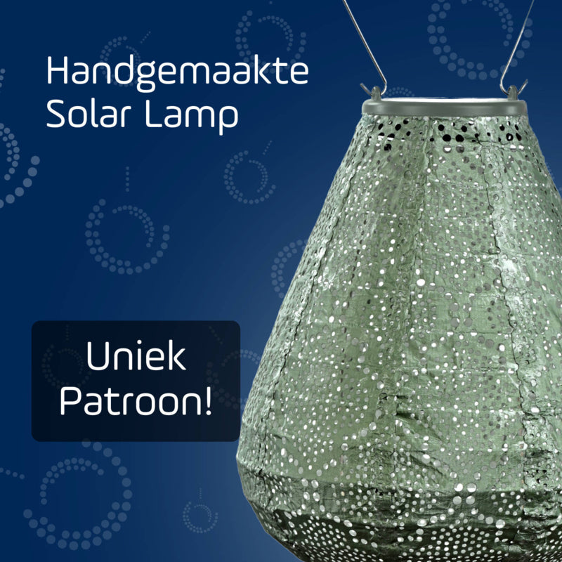 Lampion Solaire Tulipe - Bazaar Vert Sauge - 20 cm