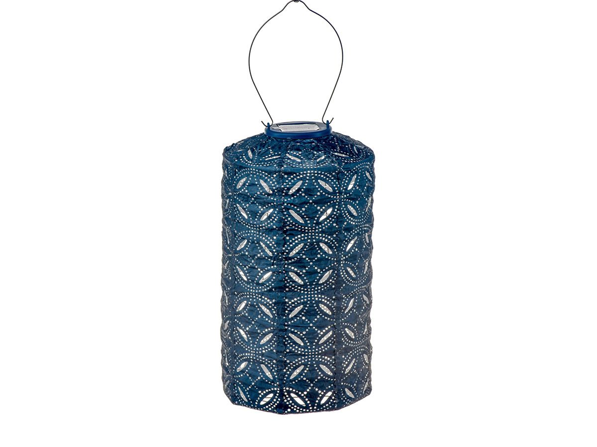 Lanterne Solaire Cylindrique - Mandela Pétrole - 18 cm