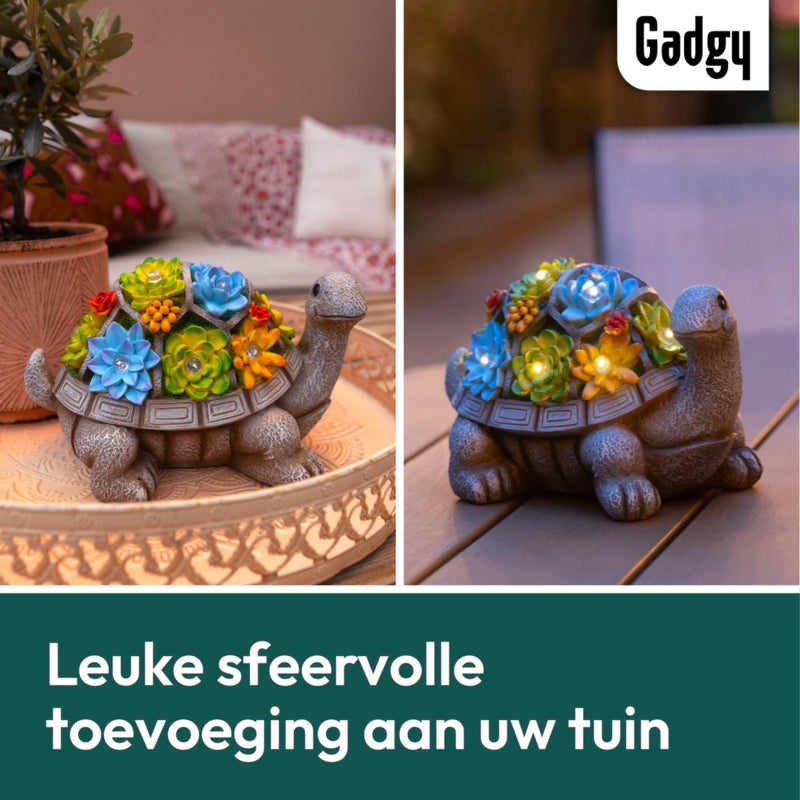 Solar Schildkröten-Gartenstatue 21 cm