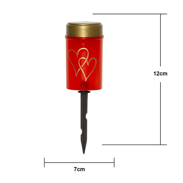Solar-Grablicht Gartenstecker – Kerze Hearty Red – 12 cm