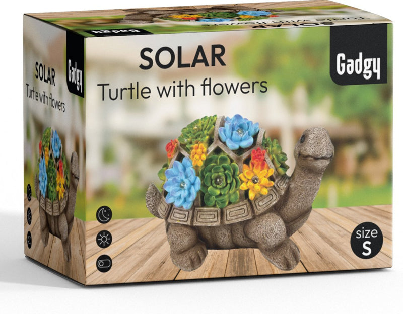 Solar Schildkröten-Gartenstatue 21 cm