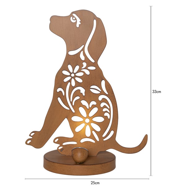 Solar Hund - Rostoptik - 33 cm