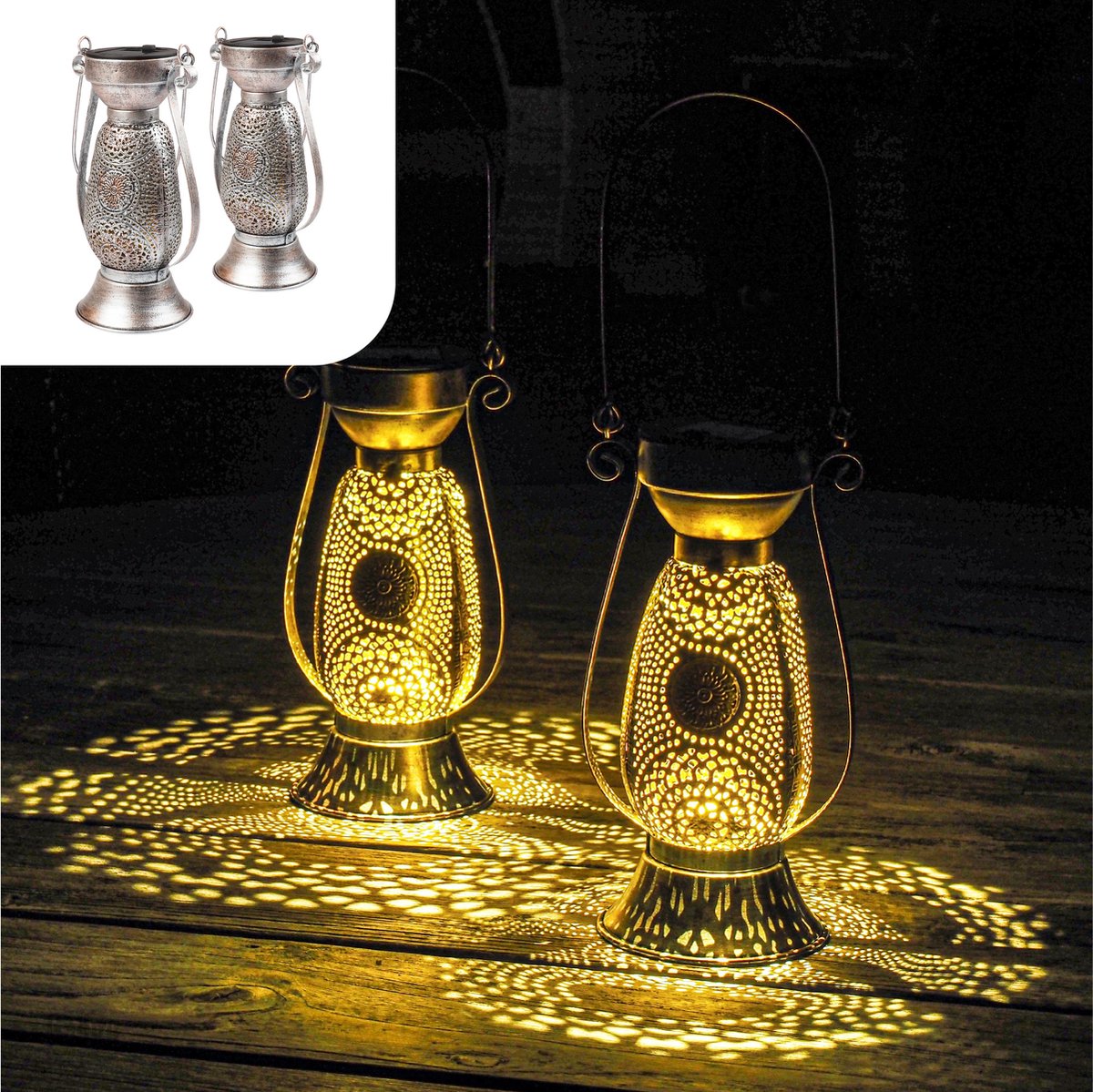 Lampe de table solaire Pétrole – Lot de 2