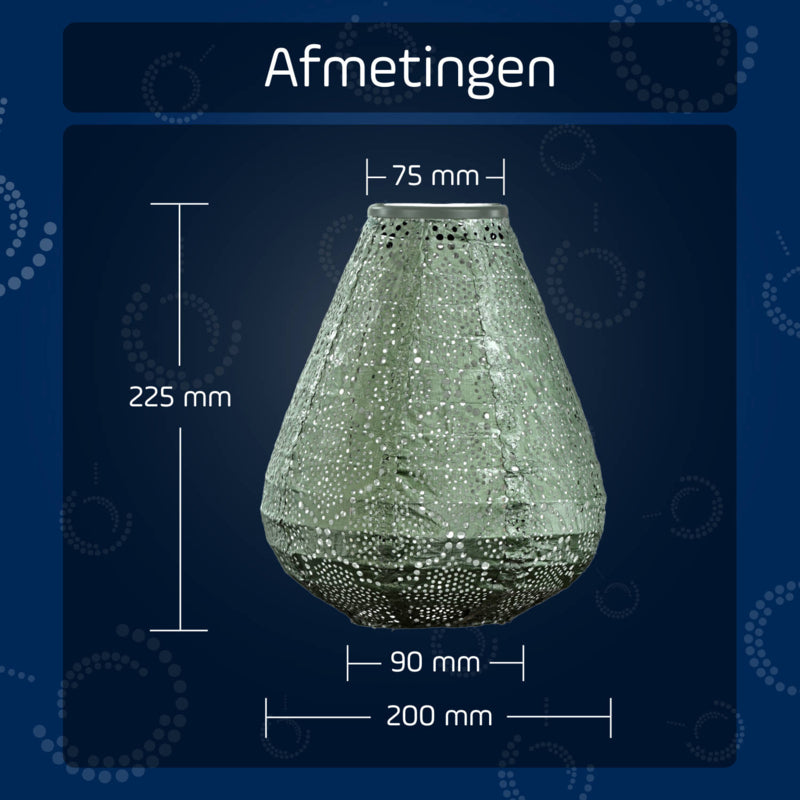Lampion Solaire Tulipe - Bazaar Vert Sauge - 20 cm