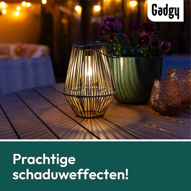 Lampe de table solaire en rotin – 36 cm