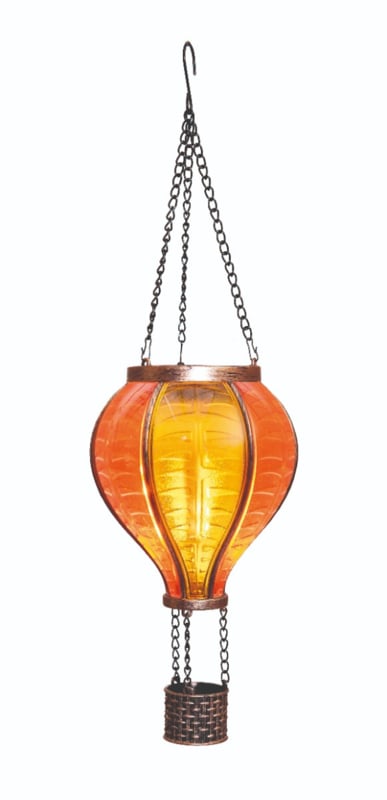 Solar Luchtballon met Vlameffect 12 LED – Geel/Oranje 36 cm
