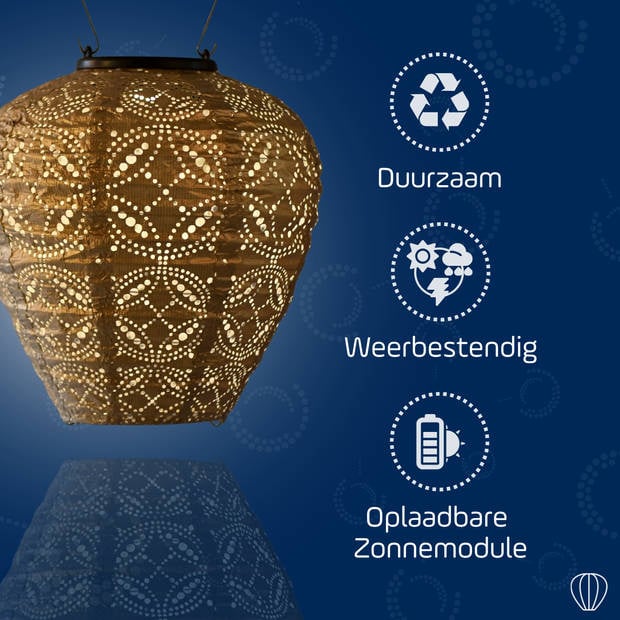 Lampion solaire ballon - Mandela Gold - 20 cm