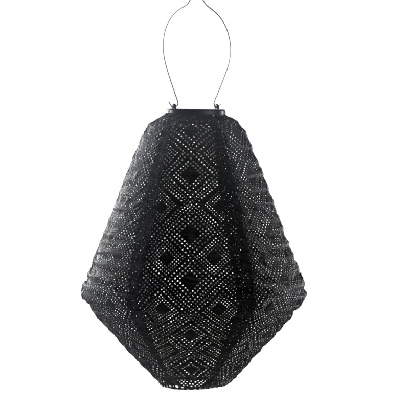 Lanterne Solaire Can - Mosaïque Noire - 30 cm