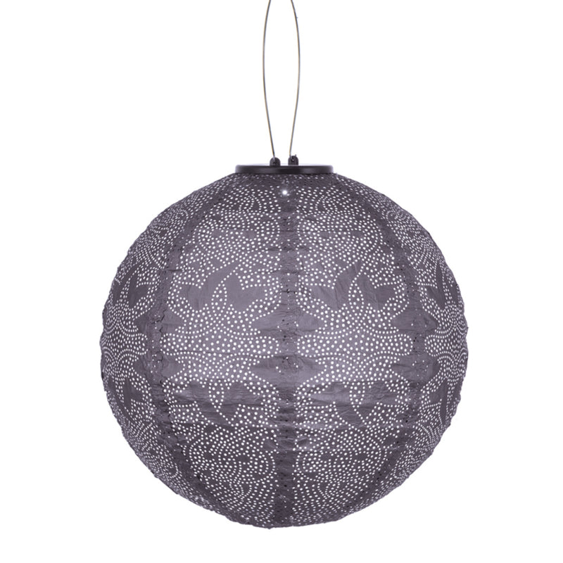 Lampion solaire rond - Marrakesh Mauve Pourpre - 30 cm