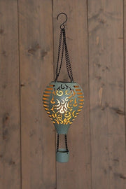 Solar Luchtballon met Vlameffect 10 LED – Olijf 38 cm