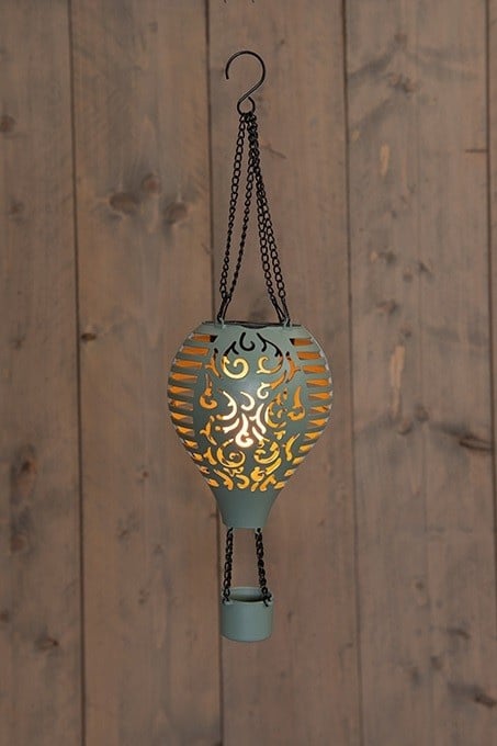 Lampion solaire effet flamme 10 LED – Olive 38 cm