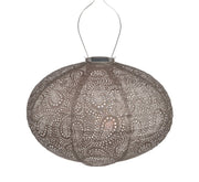 Lampion solaire ovale - Paisley Taupe - 40 cm