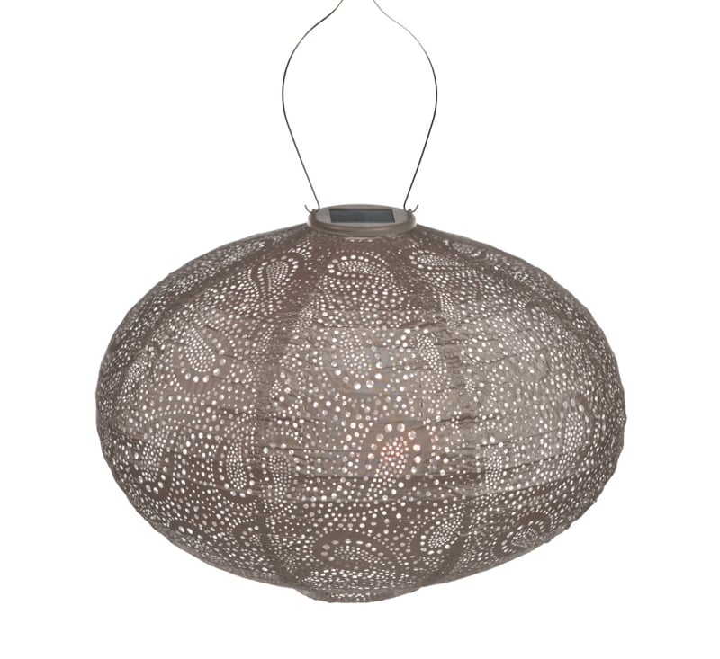 Solar Lampion Oval - Paisley Taupe - 40 cm