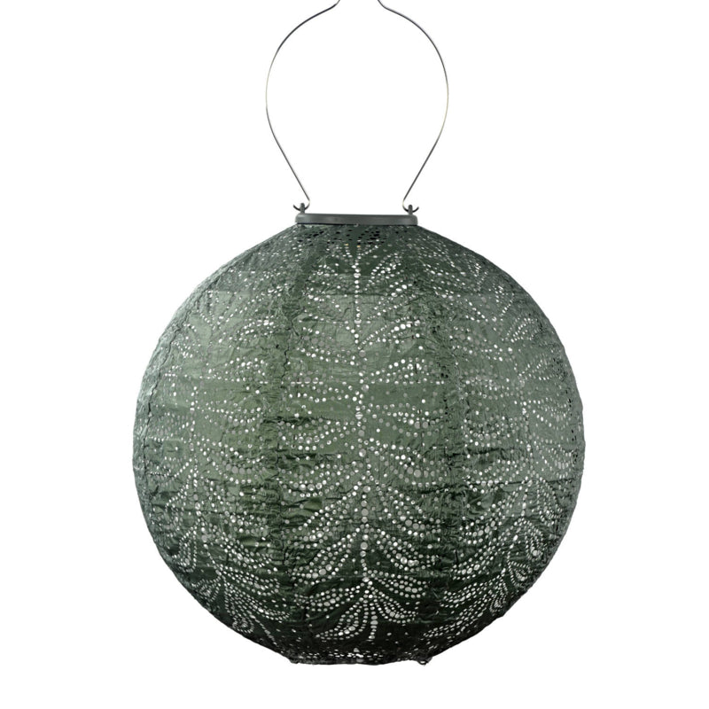 Lampion solaire rond - Folia vert sauge - 30 cm