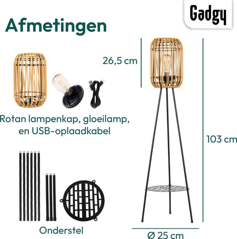 Solar Tripod Rotan – 103 cm