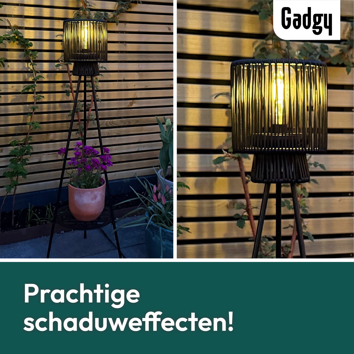 Solar Staande Lamp Driepoot – Zwart – 103 cm