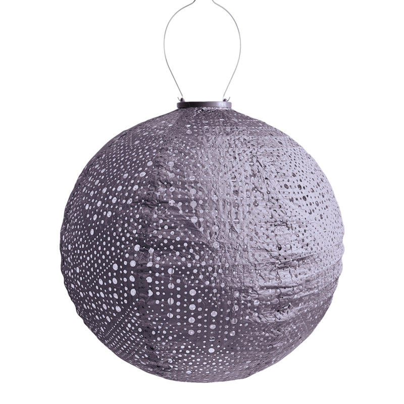 Lampion Solaire Rond - Verso Mauve Violet - 40 cm