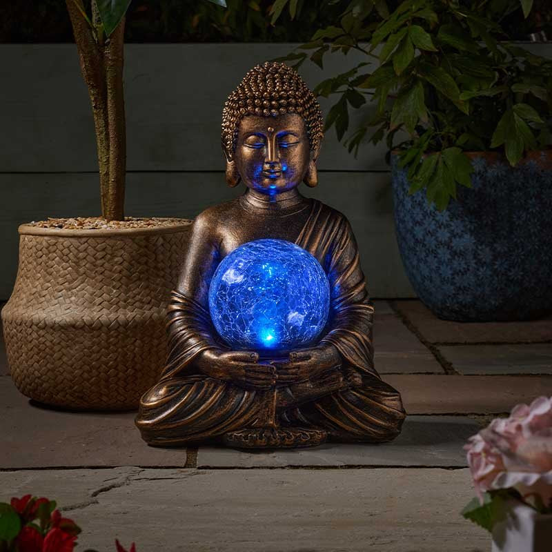 Solar Boeddha met Verlichte Kristalbol