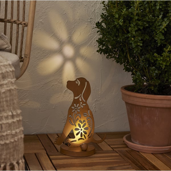 Chien solaire - Effet rouille - 33 cm