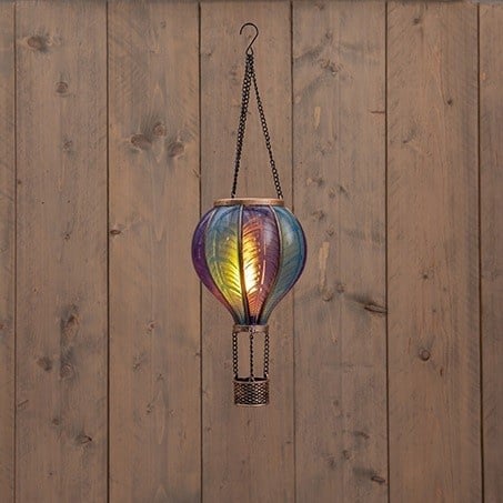 Solar Luchtballon met Vlameffect 20 LED – Blauw 45 cm