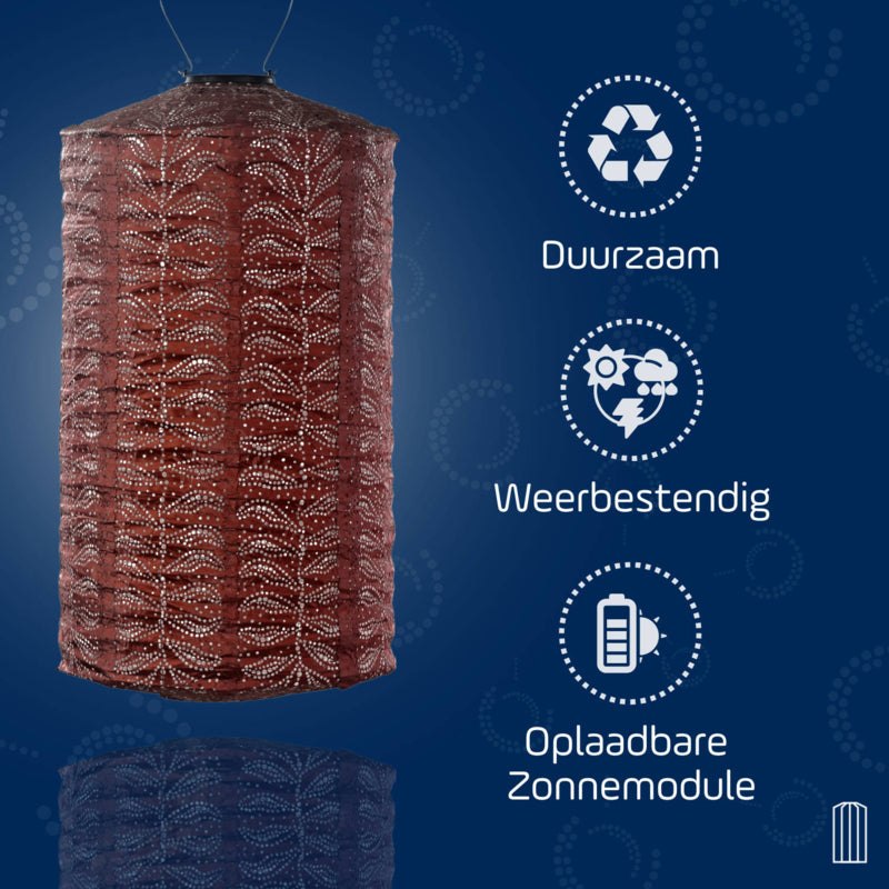 Solar-Laterne Zylinder - Folia Kupfer - 28 cm