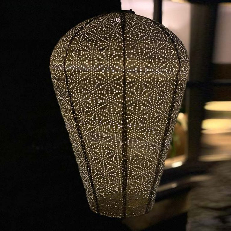 Solar Lampion XL - Sashiko Light Taupe - 50 cm