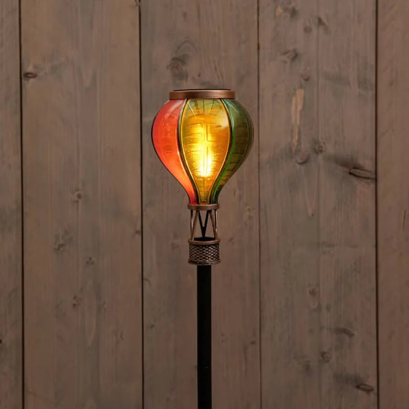 Solar Luchtballon op Steker met Vlameffect 12 LED – Multicolor 57 cm