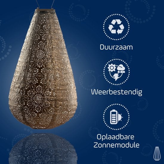 Lampion solaire tombant - Fiore Or - 28 cm