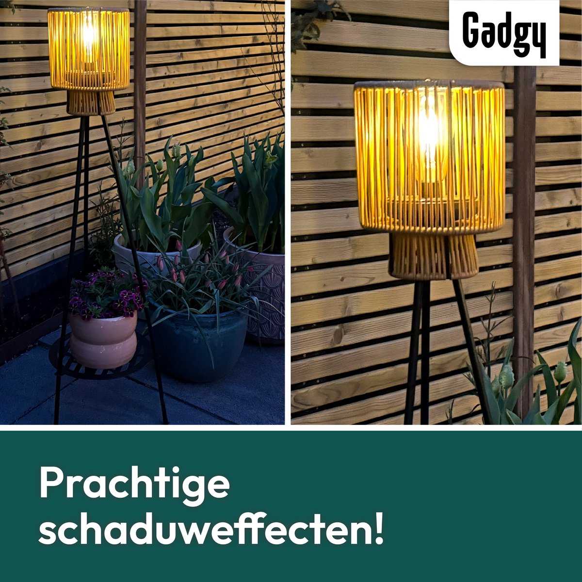 Solar Staande Lamp Driepoot – Bruin – 103 cm