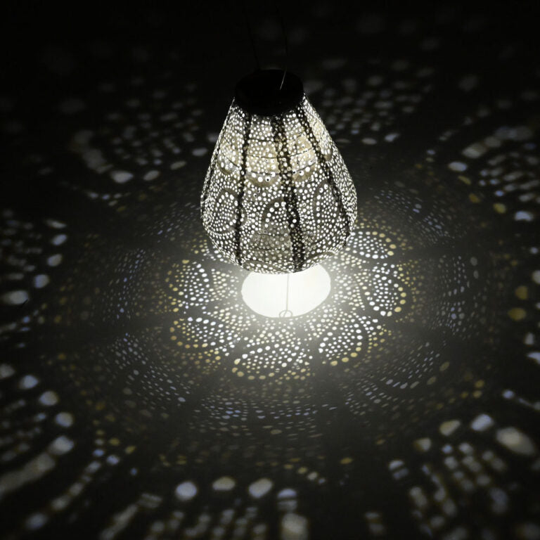 Solar Lampion Tulip - Paisley Silver - 20 cm