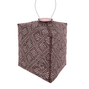 Lampion Solaire Triangle - Topaze Prune - 28 cm