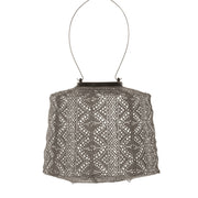 Lampion Solaire - Dentelle Taupe - 20 cm