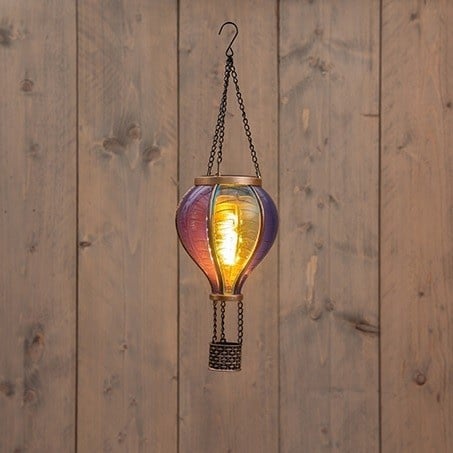 Solar Luchtballon met Vlameffect 12 LED – Blauw 36 cm