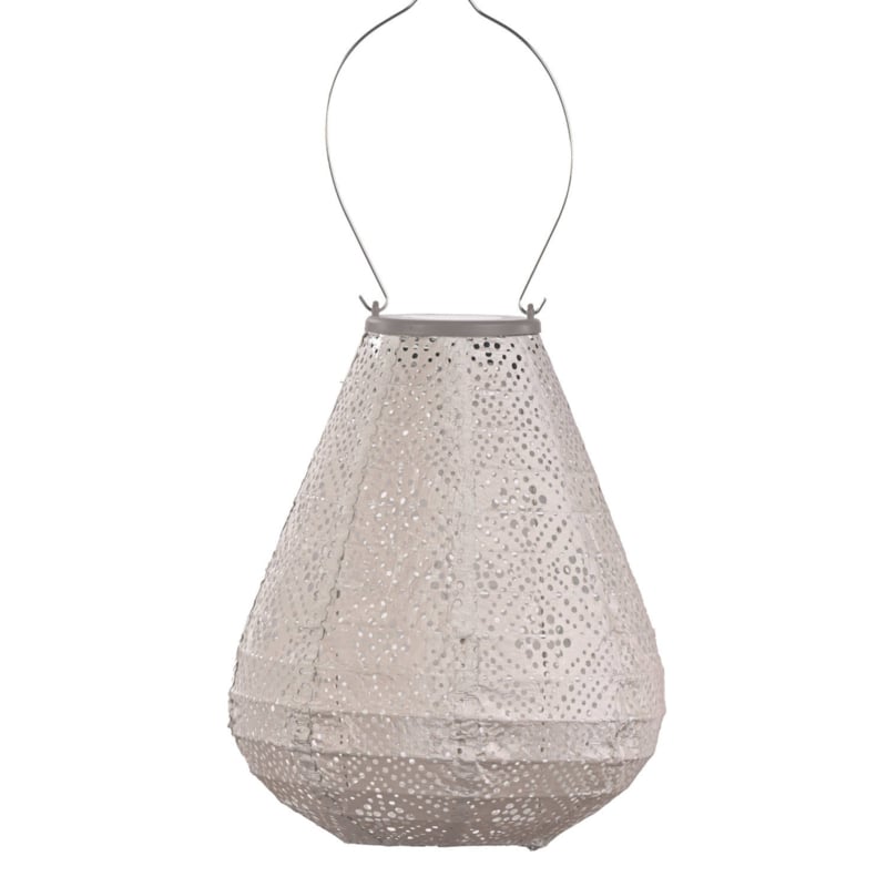 Lampion Solaire Tulipe - Topaze Taupe Clair - 20 cm