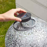 Panneau solaire rond avec éclairage - 2 fonctions lumineuses - Pile incluse