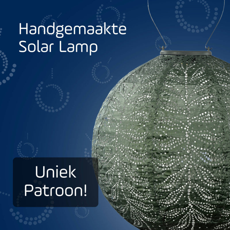 Lampion solaire rond - Folia vert sauge - 30 cm