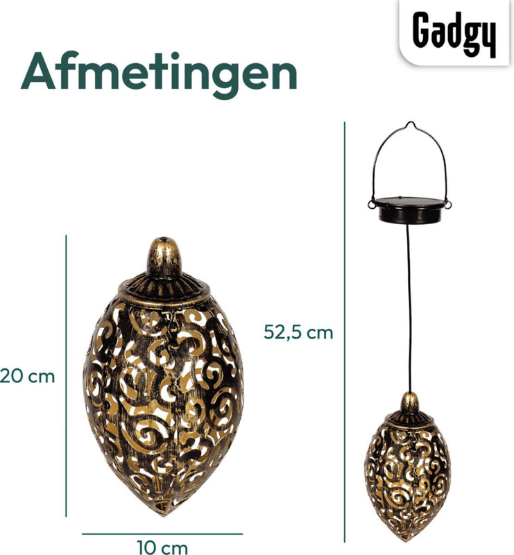 Lanternes solaires suspendues orientales d'ambiance (Lot de 2)