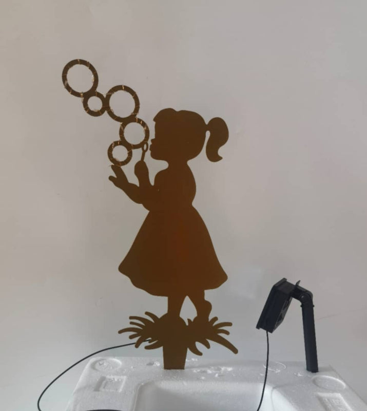 Piquet Solaire de Jardin - Fille avec Bulles - 50 cm