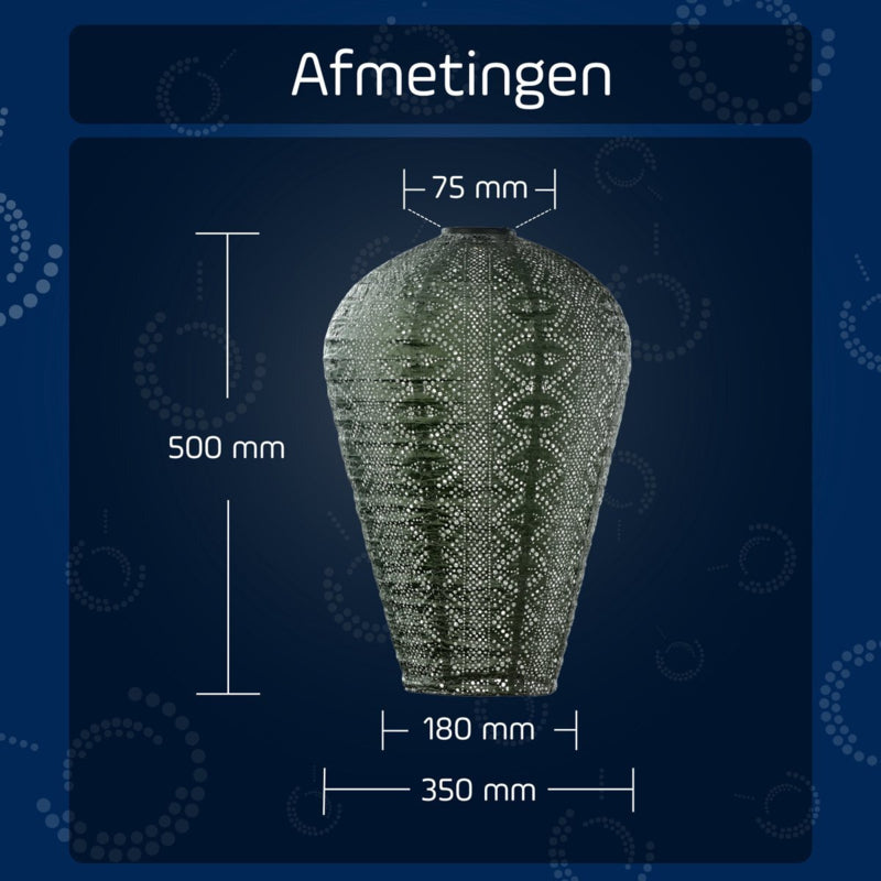 Lampion Solaire XL - Dentelle Vert Sauge - 50 cm