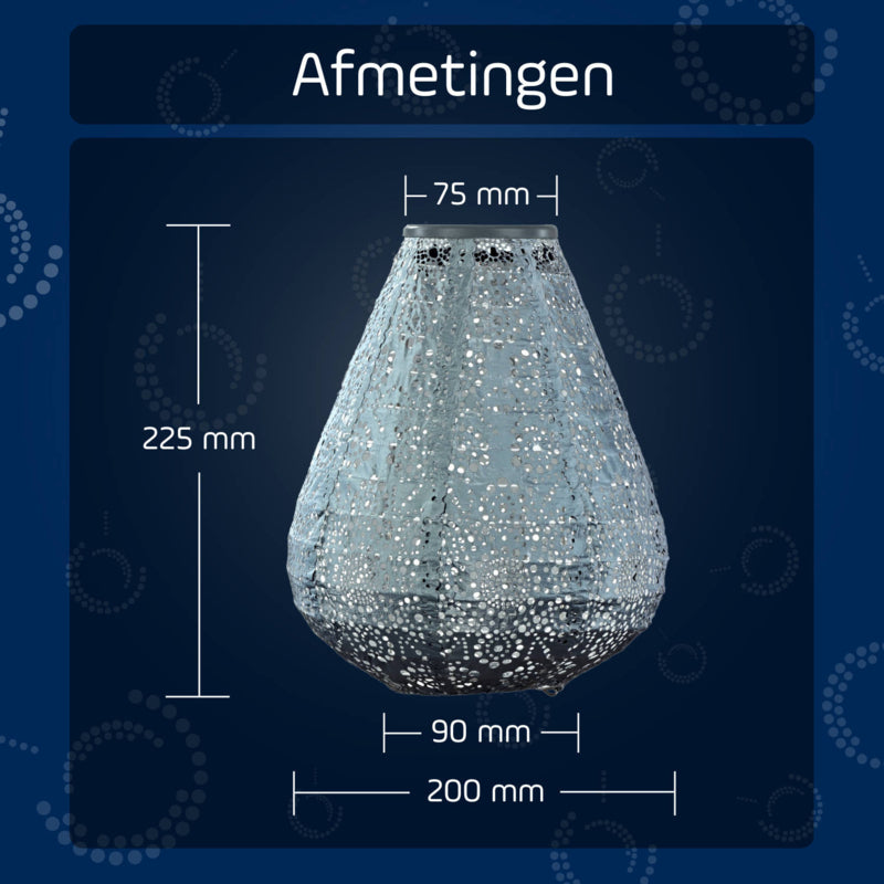Lampion Solaire Tulipe - Fiore Gris Bleu - 20 cm