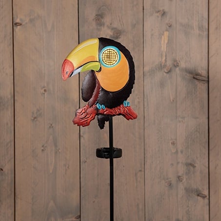 Solar Toekan Tuinsteker met Rollend Oog 75 cm